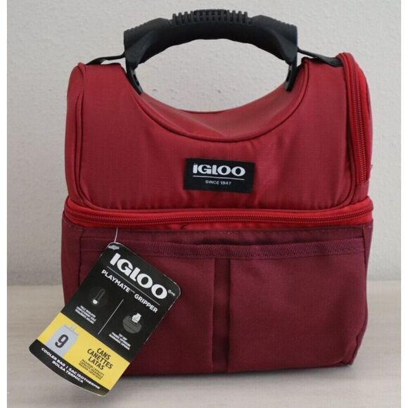Igloo Playmate Gripper Red 9 Can Capacity Fully Insulated Cooler Bag - Picture 5 of 11